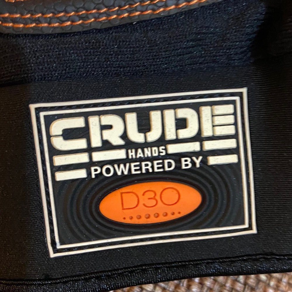 CRUDE D30 Work Gloves Black Orange Impact Protect Construction Sz Large - Picture 3 of 10